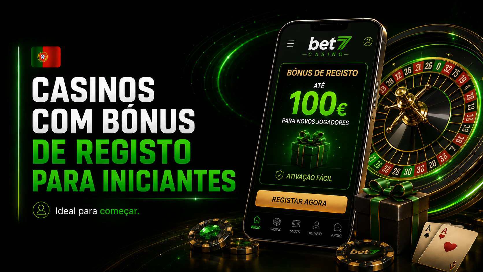 Casinos com Bónus de Registo para Iniciantes