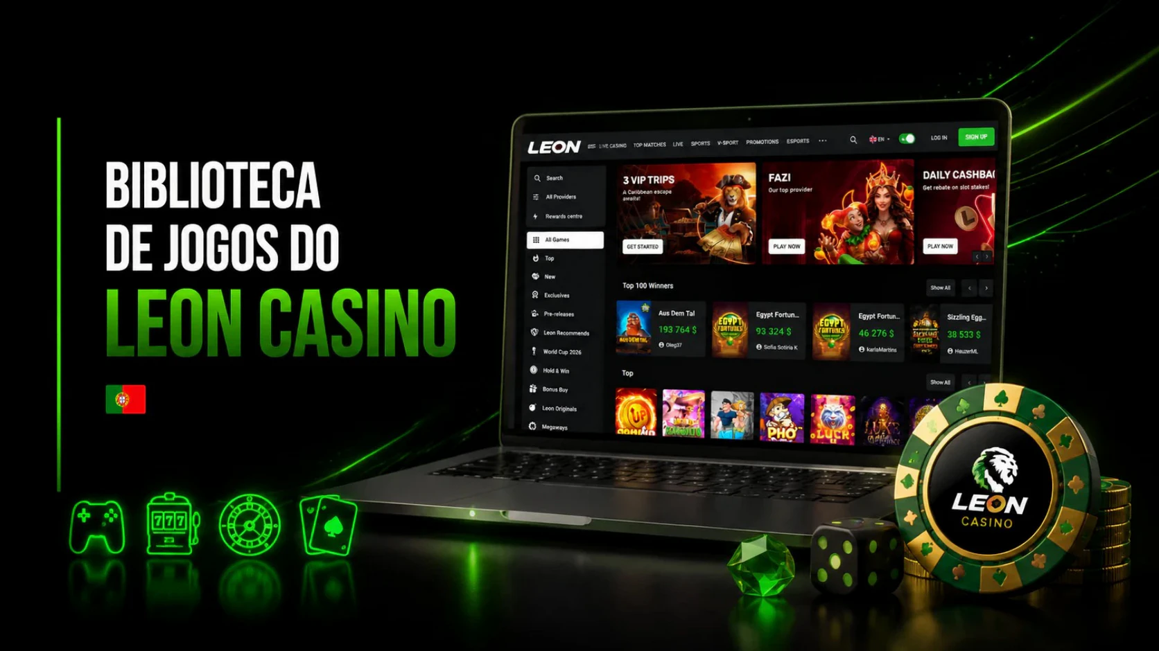 Biblioteca de Jogos do Leon Casino