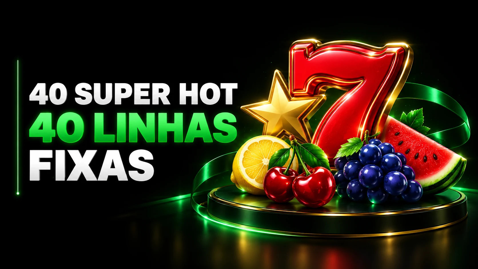 Ilustração de sete, estrela e frutas para as 40 linhas fixas de 40 Super Hot