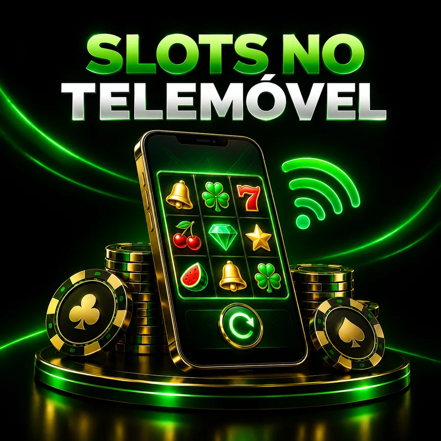 Smartphone com uma representação ilustrativa de slots online