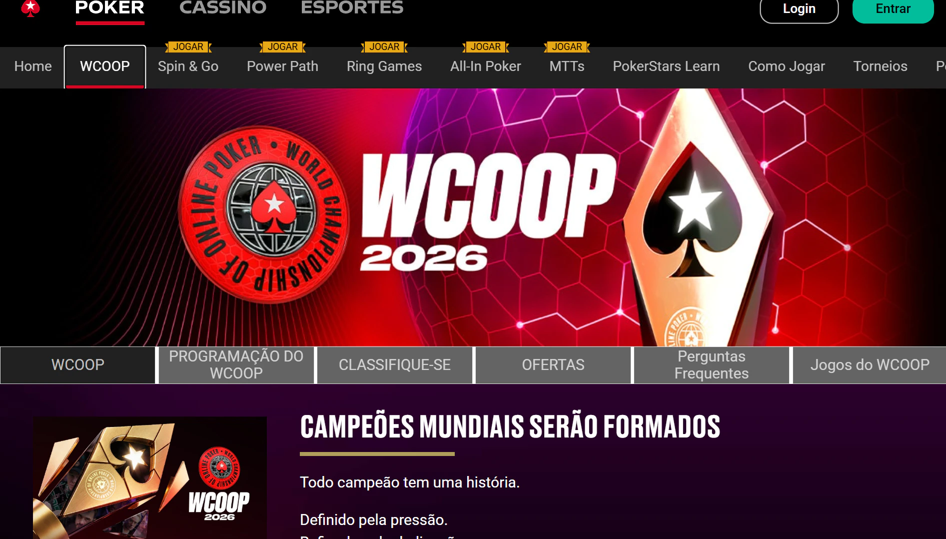 wCOOP pokerStars Casino