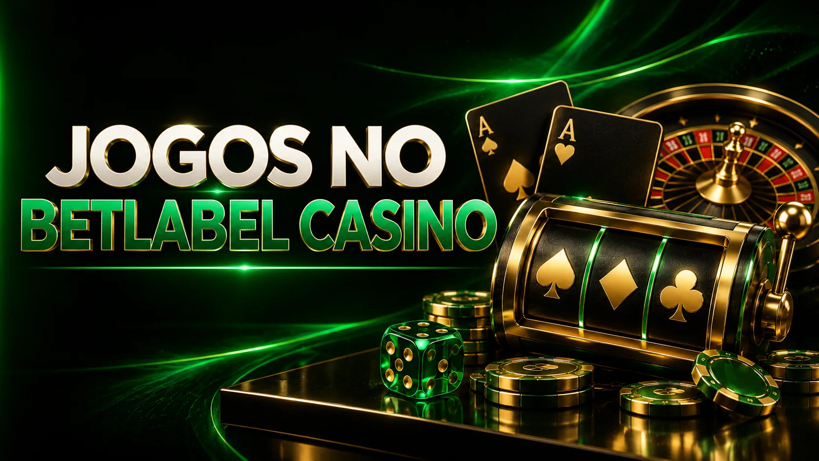 Ilustração da biblioteca de jogos do Betlabel com slots, cartas e roleta.