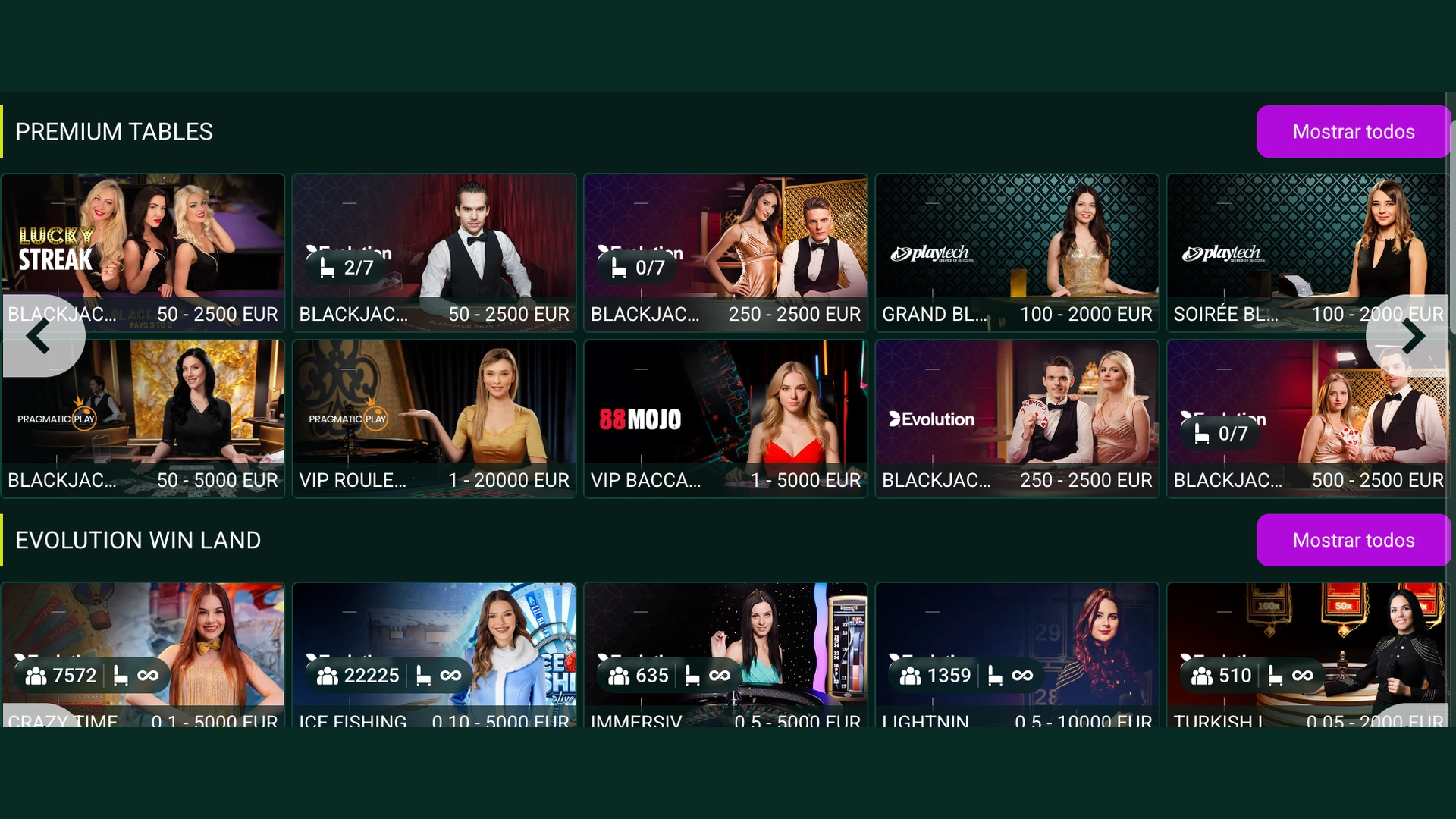 Mesas premium de blackjack e roleta no Spinbetter
