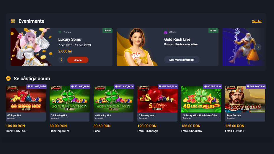 Frank Casino website